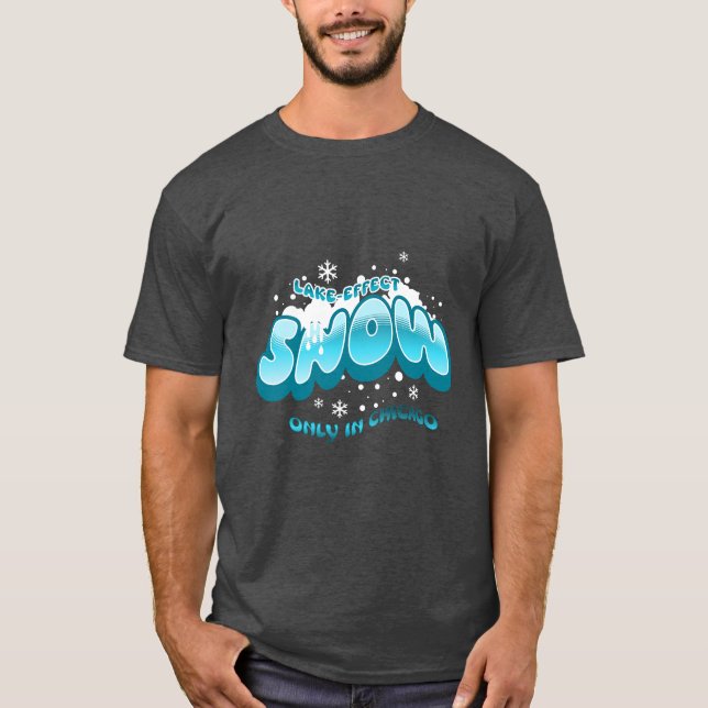 Camiseta Nieve con efecto sobre el lago sólo en Chicago (Anverso)