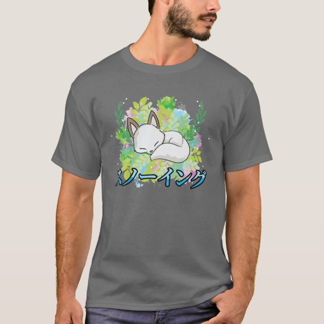 Camiseta Nieve - Corte Kawaii Anime Winter Fox - Japonés Ae (Anverso)