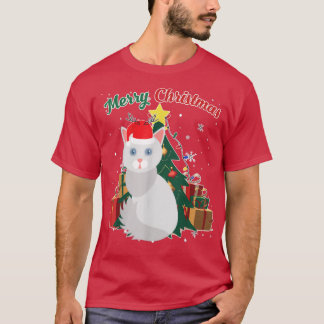 Camiseta Nieve de árbol de Navidad de Angora Cat Fladea Nav
