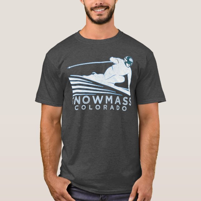 Camiseta Nieve de Ilustracion de Ski Retro (Anverso)
