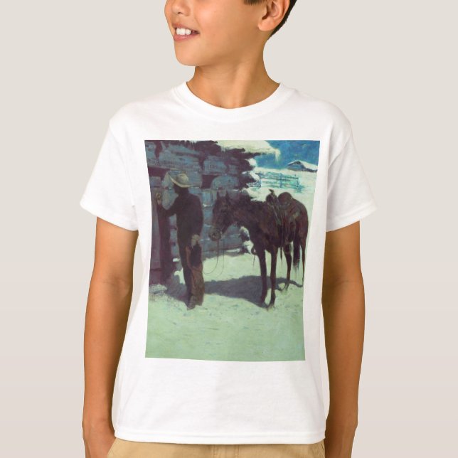 Camiseta Nieve de invierno de caballos y bovinas (Anverso)