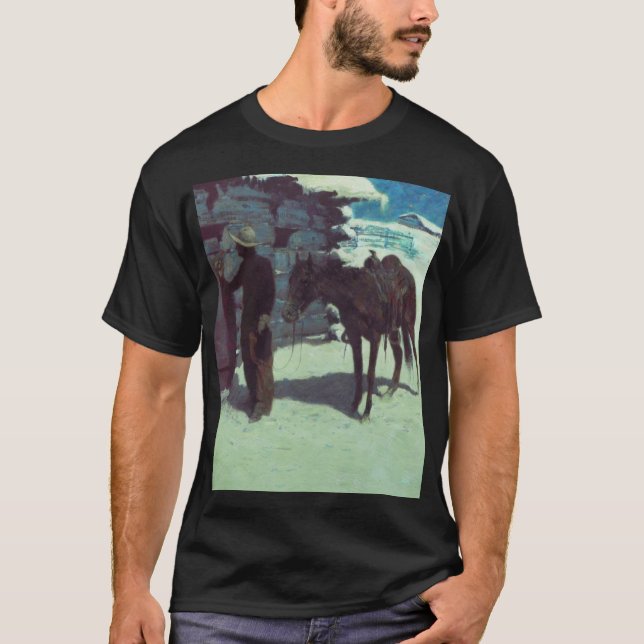 Camiseta Nieve de invierno de caballos y bovinas (Anverso)