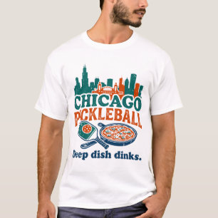 Camiseta Nieve de invierno de Chicago y pizza de plato hond