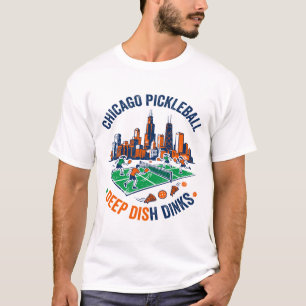 Camiseta Nieve de invierno de Chicago y pizza de plato hond