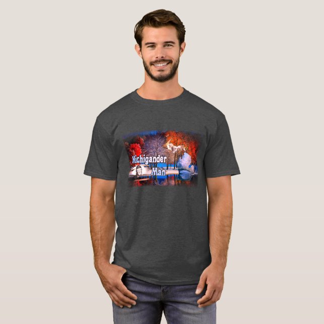 Camiseta Nieve de la caída del hombre de Michigander (Anverso completo)