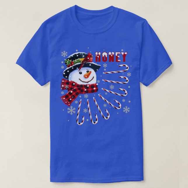 Camiseta Nieve de Navidades de miel con Candy Ca (Diseño del anverso)