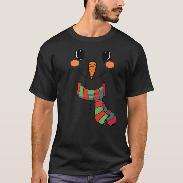 Camiseta Nieve de Snowman frente a niños con garganta de na (Anverso)