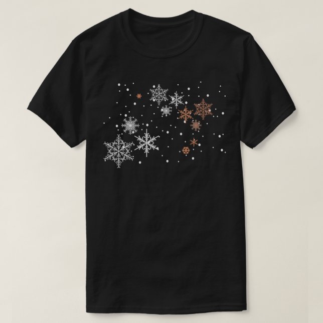 Camiseta Nieve deja de lado a Navidades de rosa blanco Fies (Diseño del anverso)