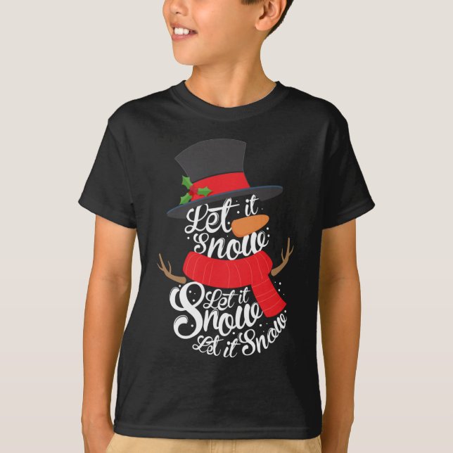 Camiseta Nieve deja que nieve cute a Navidades vacaciones d (Anverso)