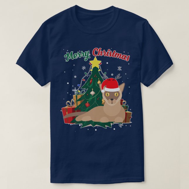 Camiseta Nieve en árbol de navidad birmano genera alegría e (Diseño del anverso)