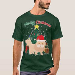 Camiseta Nieve en árbol de navidad de gato persa causa de l