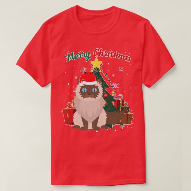 Camiseta Nieve en árbol de navidad himalayo genera reaccion (Diseño del anverso)