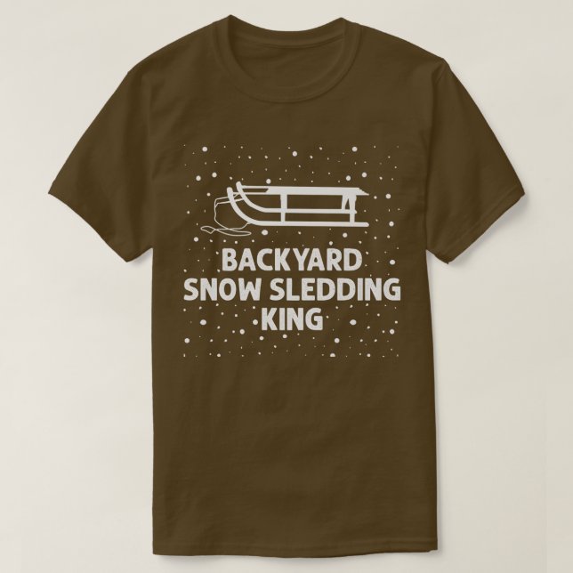 Camiseta Nieve en el patio trasero Sleding King Funny Recre (Diseño del anverso)
