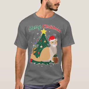 Camiseta Nieve en un árbol de navidad de un gato curl estad