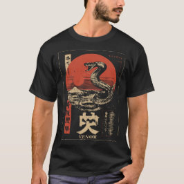 Camiseta Nieve enrollada arte japonés rojo sol zodiaco japo