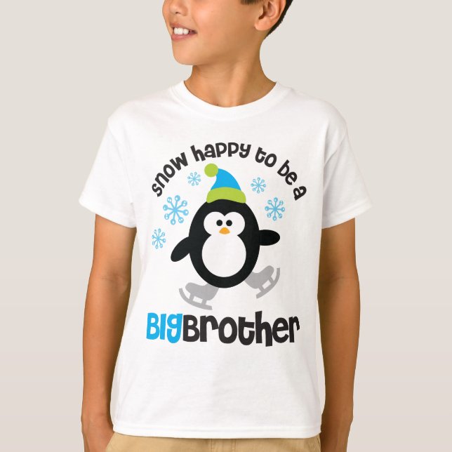 Camiseta Nieve feliz de ser un hermano mayor (Anverso)