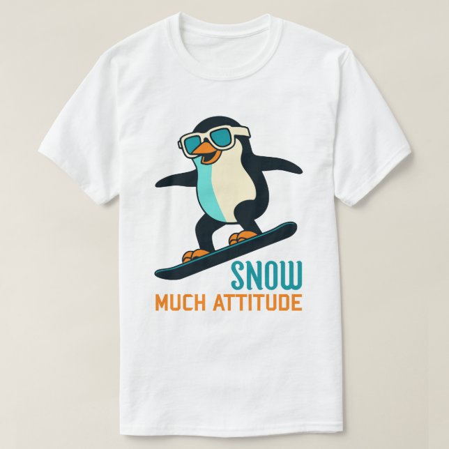 Camiseta Nieve Mucha Actitud (Diseño del anverso)