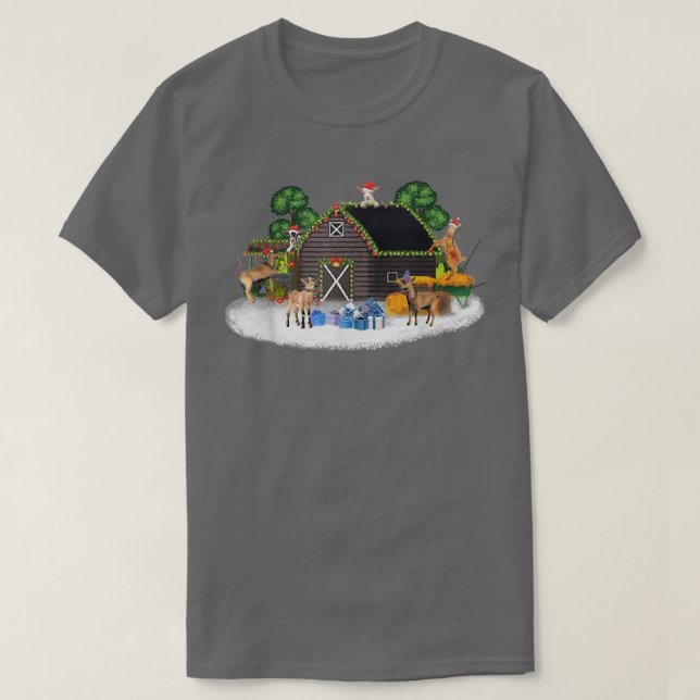 Camiseta Nieve navideña de invierno de cabra para navidades (Diseño del anverso)