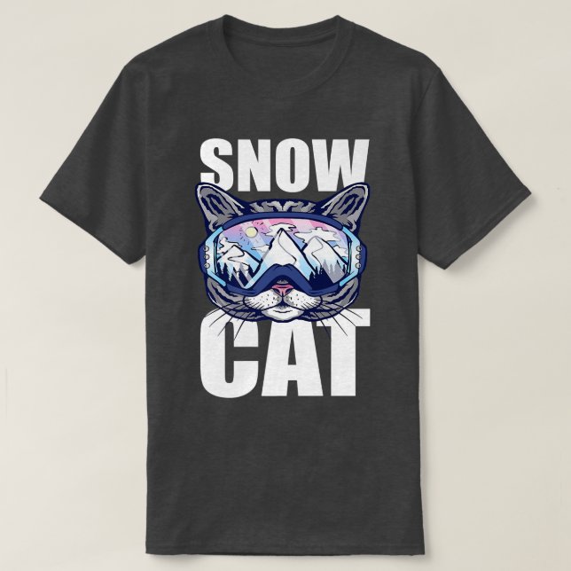 Camiseta Nieve para gato Snowboard Esquí Nieve para deporte (Diseño del anverso)
