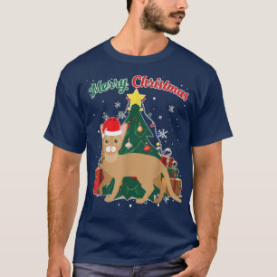 Camiseta Nieve sobre árbol de navidad de gato abisino causa