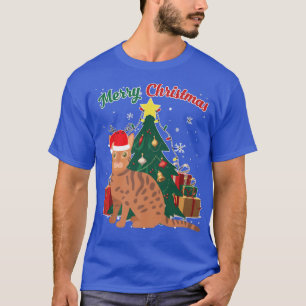 Camiseta Nieve sobre árbol de Navidad de gato bengalí deja