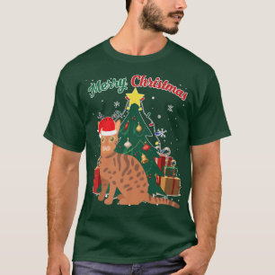 Camiseta Nieve sobre árbol de Navidad de gato bengalí deja