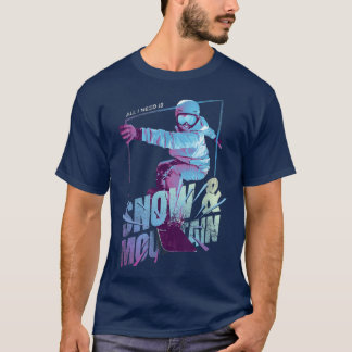 CAMISETA NIEVE Y MONTAÑA EN EL SOPORTE