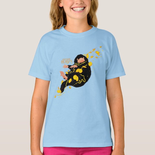 Camiseta Niffler flotando con oro (Anverso)