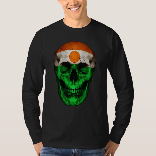 Camiseta Niger Flag Skull Nigerien Roots Proud Patriotic (Anverso)