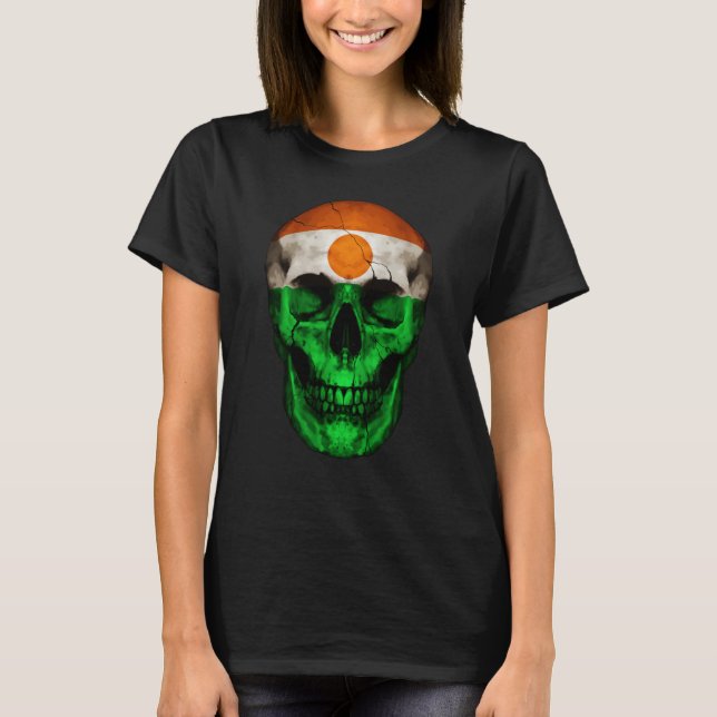 Camiseta Niger Flag Skull Nigerien Roots Proud Patriotic (Anverso)