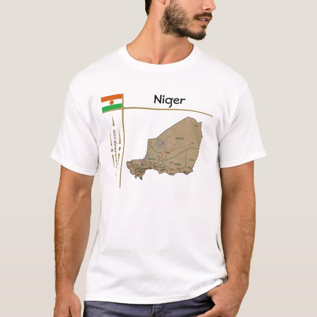 Camiseta Niger Mapa + Bandera + Título (Anverso)