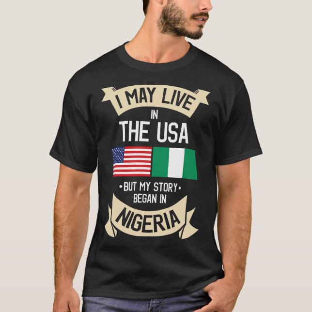 Camiseta Nigeria American Flag Usa Nigerian Roots Gifts For (Anverso)