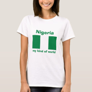 Camiseta Nigeria Bandera + Mapa + Texto