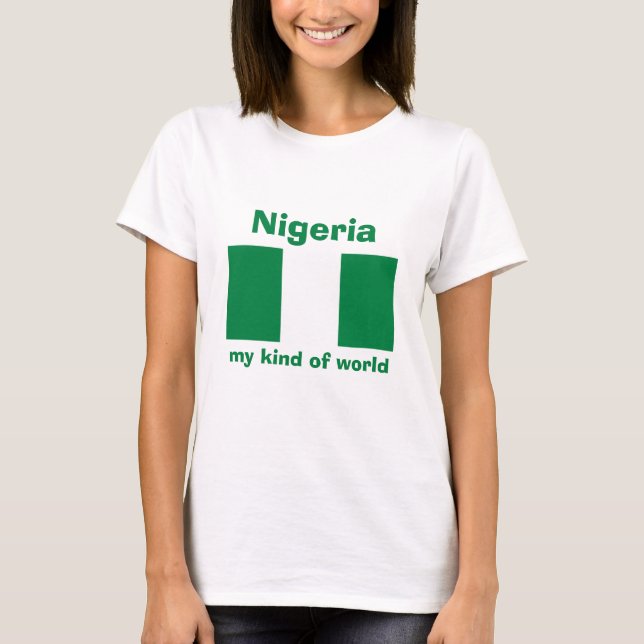Camiseta Nigeria Bandera + Mapa + Texto (Anverso)