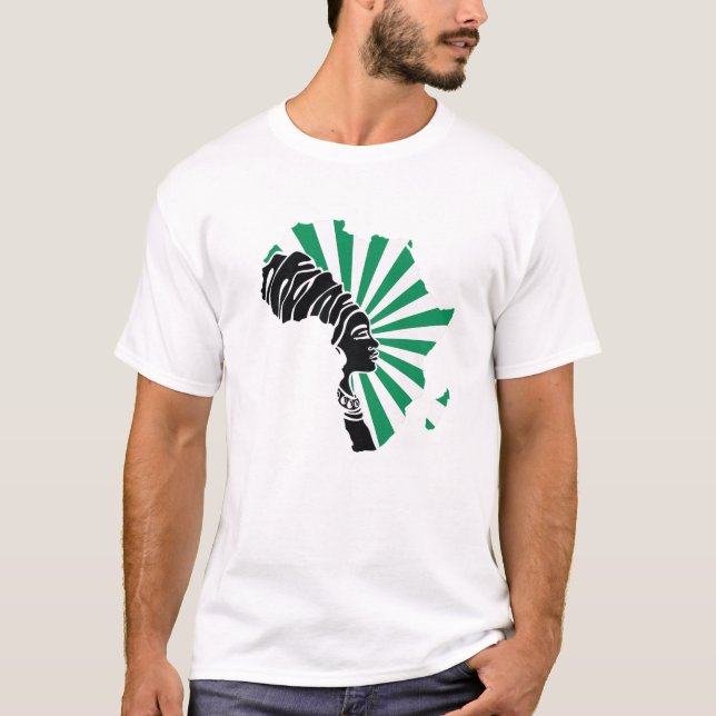 Camiseta Nigeria Bandera Nigeriana África Mapa del patrimon (Anverso)