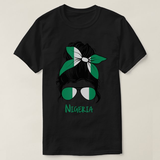 Camiseta Nigeria Chica chica nigeriana bandera femenina de  (Diseño del anverso)