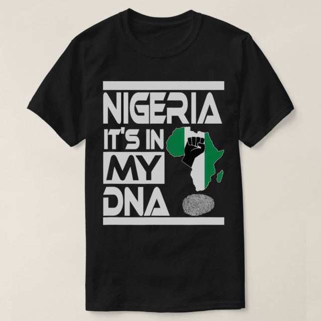 Camiseta Nigeria está en mi ADN Bandera Nigeriana Africa Ma (Diseño del anverso)