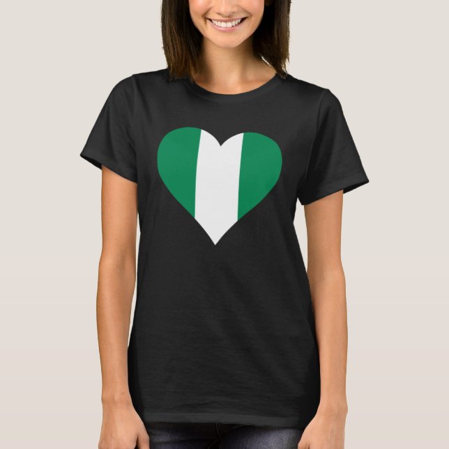 Camiseta Nigeria Flag Heart Nigeria  Love Nigeria (Anverso)