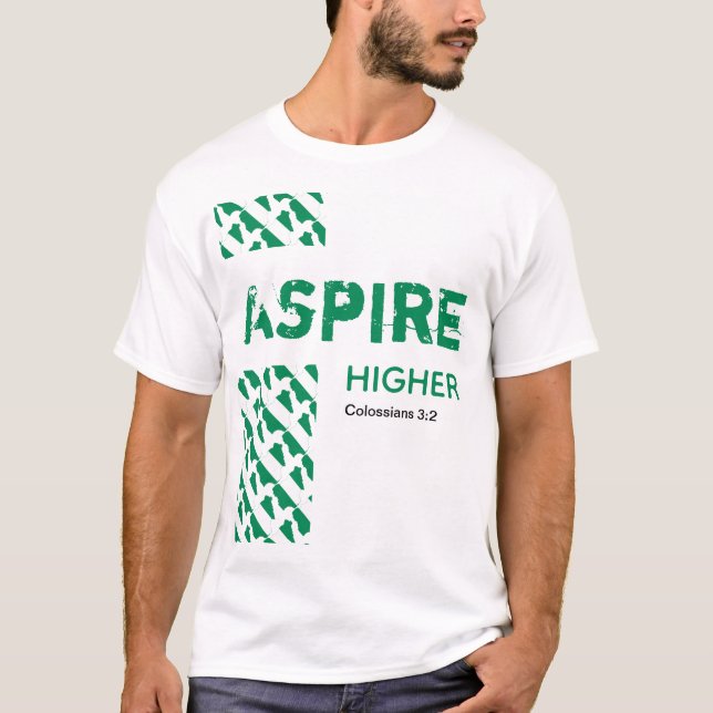Camiseta Nigeria Naija ASPIRE HIGHER Escritura Cristiana (Anverso)
