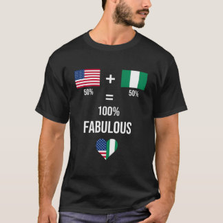 Camiseta Nigeria Usa Shirt Fabulous Flags mitad Nigerian Ha