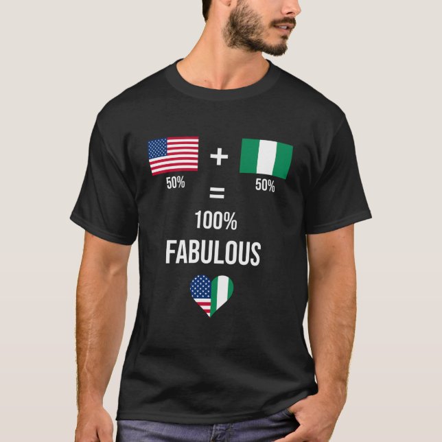 Camiseta Nigeria Usa Shirt Fabulous Flags mitad Nigerian Ha (Anverso)