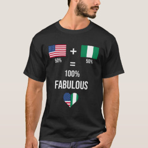 Camiseta Nigeria Usa Shirt Fabulous Flags mitad Nigerian Ha