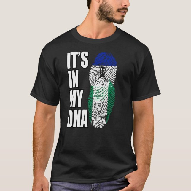 Camiseta Nigeria Y Basotho Mezclan Bandera Del Patrimonio D (Anverso)