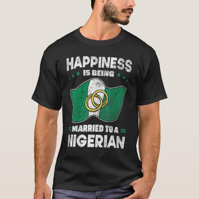 Camiseta Nigerian Wedding Nigeria Marriage Flag Married (Anverso)