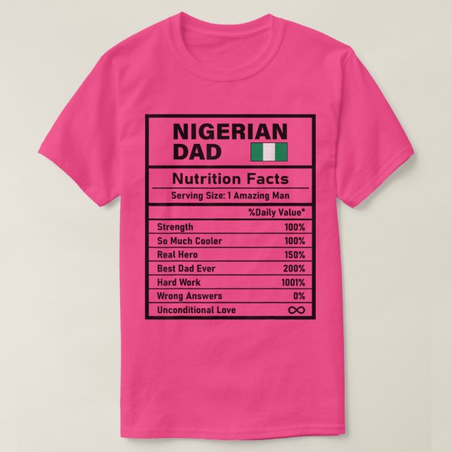 Camiseta Nigeriana: Nutrición de papá: Día del padre (Diseño del anverso)