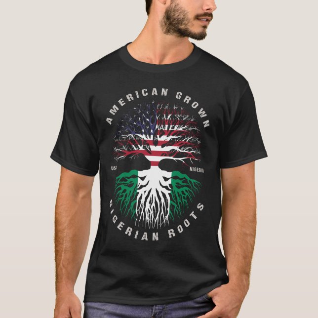 Camiseta Nigeriano adulto crece en Nigeria, la bandera de N (Anverso)
