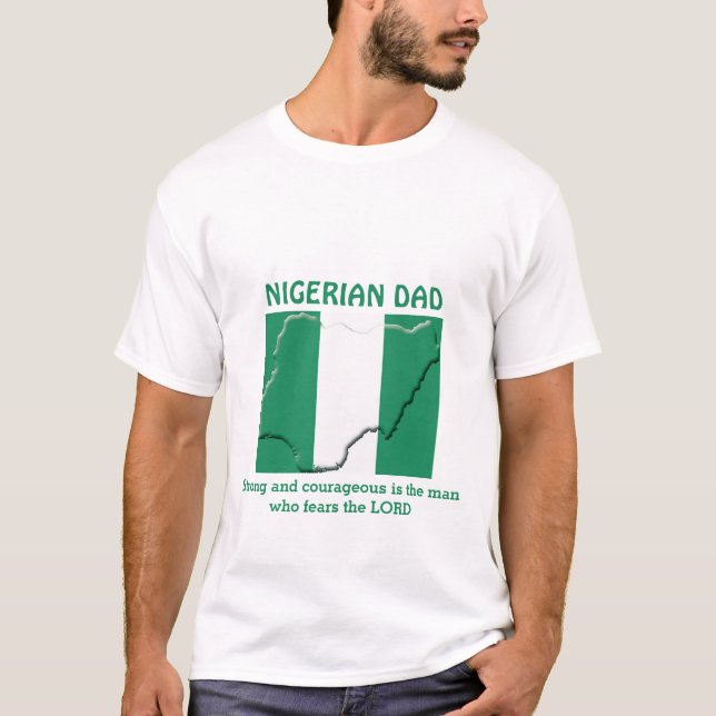 Camiseta NIGERIANO DAD Fuerte y valiente personalizado (Anverso)