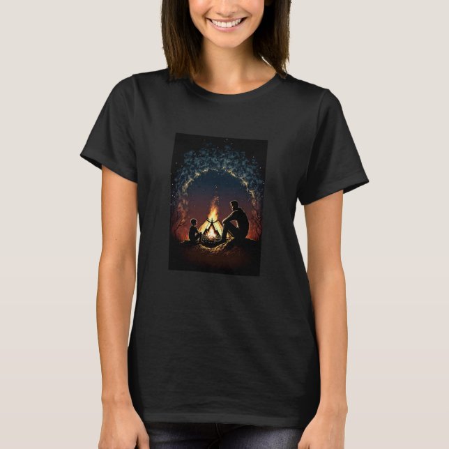 Camiseta Night Camping Bonfire Bonding Father and Son Bonfi (Anverso)