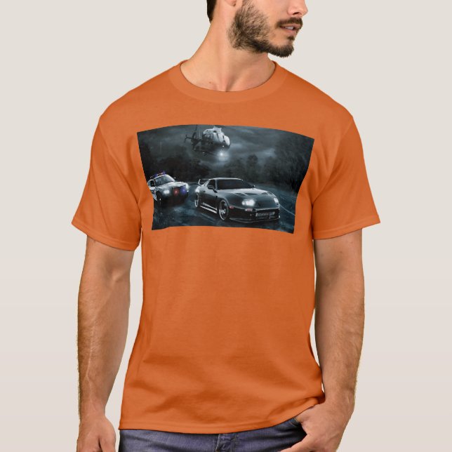 Camiseta Night Chase with Speeding Sports Car gift (Anverso)