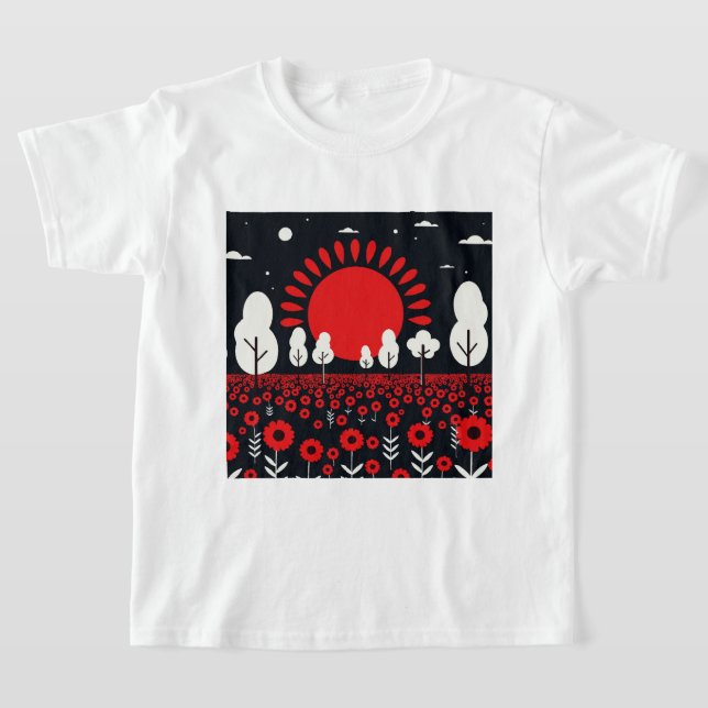 Camiseta Night landscape with a field (Distribución)